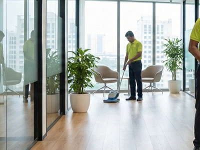 Housekeeping team delivering quality facility services